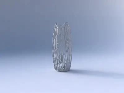 Vase double arc hexagon with twisted organic lattice 3D print model