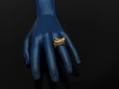 AR-TRK-Z054 gold ring 3D print model