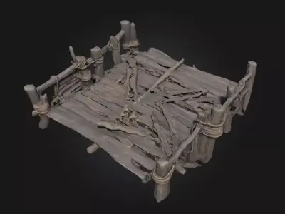 The Weathered Dock  A Quiet Echo of Coastal Life 3D model