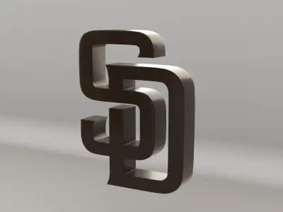 MLB San Diego Padres V2 Team Logo 3D model