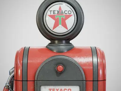 Gas Pump - Texaco 60s Used Low-poly 3D model