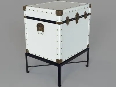 Trunk Accent Cabinet in White and Black 3D model