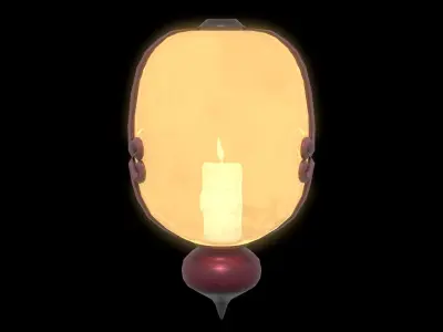 Stylized Fantasy Floating Lamp for Halloween Low-poly 3D model