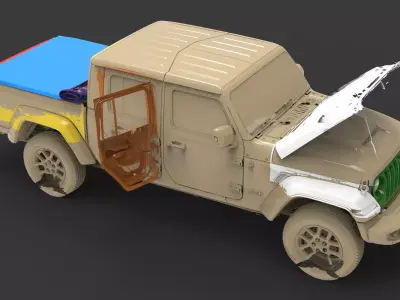 Jeep Wrangler Gladiator 2019 Exterior MULTIPLE Native 3D Scan 3D model