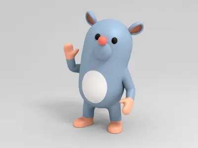 Rigged Rat Character 3D model