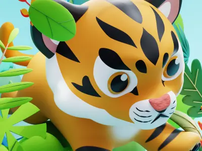 Cute Small Tiger 3D model