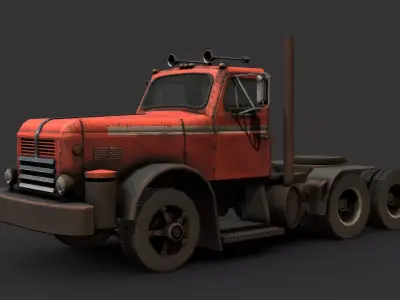 semi truck Low-poly 3D model buy