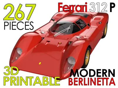 Ferrari 312P Berlinetta Modern - Car Kit 3D print model