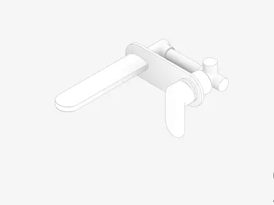 Wall Mixer Set - Luxury - Chip - Bath Low-poly 3D model