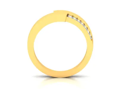 Band 3dm Render Details gold ring with diamonds 3D print model