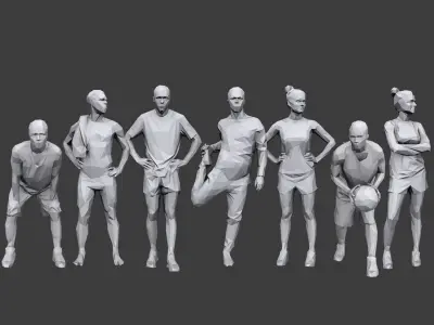 Lowpoly People Sports Pack Low-poly 3D model
