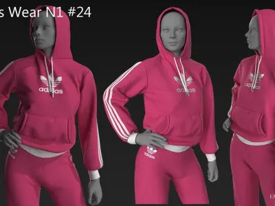 Sports Wear N1 24  Marvelous Designer CLO3D ZPRJ FBX OBJ MTL 3D model