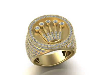 Rolex Ring Full Stones  3D print model
