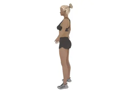 Realistic running  sport leggings Girl model 3D model