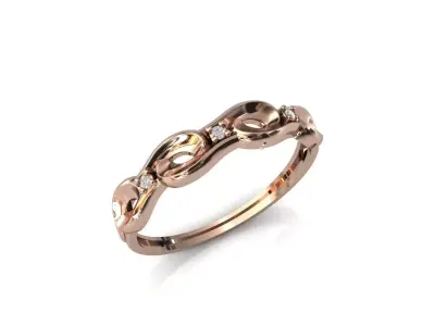 Women Ring Diamond Stone STL 3DM Lightweight Printable 3D print model 38