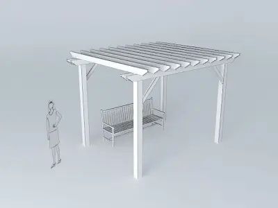 Wooden pergola Free 3D model