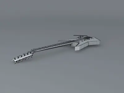 Rusty saw blade guitar Free 3D model