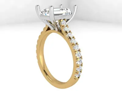 Emerald Diamond Ring 3932 3D print model