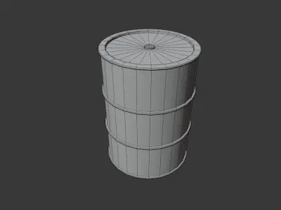 Low Poly Oil Barrel Low-poly 3D model
