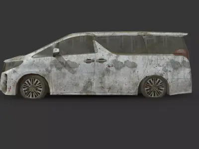 Abandoned Car - Toyota Alphard Low-poly 3D model