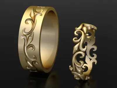 Royal Wedding Ring SET 3D print model