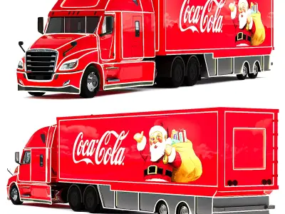 Freightliner Cascadia Santa Claus truck  new year 3D model