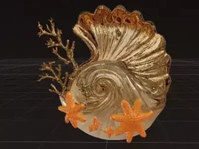 Sea Empress Luxury Ocean Inspired Earring 3D print model