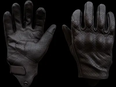 Motor Gloves 005 Low-poly 3D model