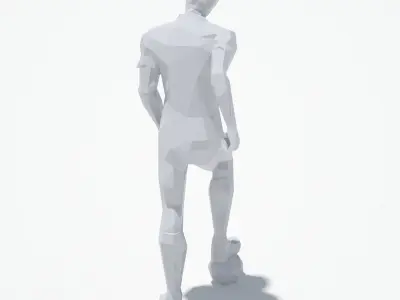 Football Man Sport Pose2 Low-poly 3D model