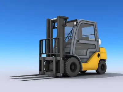 Industrial Forklift Low-poly 3D model