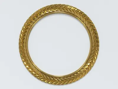 Carved round mirror frame 3D model