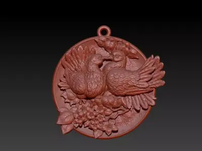 pendant pigeons Necklace Pendant Charm Bracelet Jewelry 3D print model