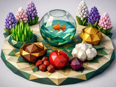 Nowruz Festival Foods Podium Persian 3D 3D print model