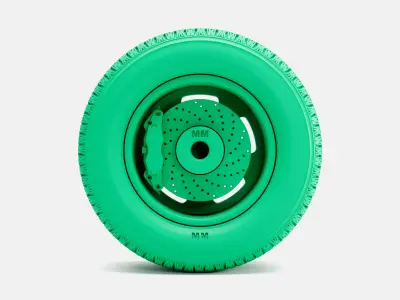 15x10 US Indy Mag Wheel BFGoodrich Radial Tire 3D print model