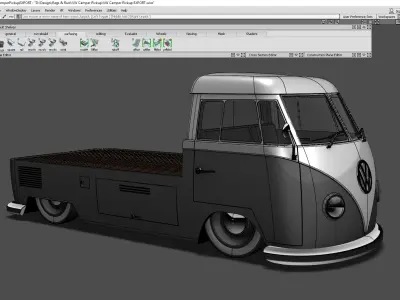 VW Split Screen Camper pickup 3D model