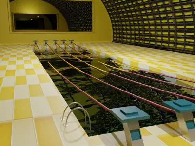 Swim Stadion-Stadium pool-Arena pool Low-poly 3D model