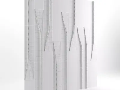 Wall Model tiled with vertical lines 3D model