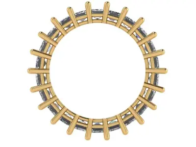 full eternity emerald cut band basket setting 3D print model