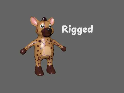 High-Quality 3D Cute Hyena - Animated for Games  Low-poly 3D model