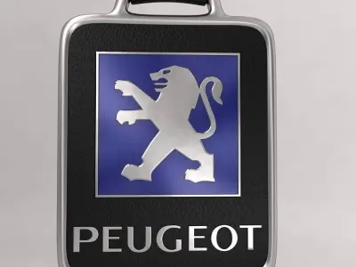 Peugeot car logo keychain 3d model  3D model