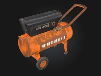 Rusty Compressor  Weathered Power for Industrial Scenes 3D model