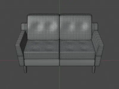 Sofa game-ready low-poly PBR interior realistic furniture model Low-poly 3D model