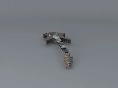 Rusty saw blade guitar Free 3D model