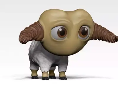 cartoon sheep Low-poly 3D model