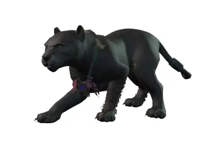Jaguar Black Panther Low-poly 3D model