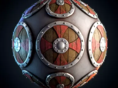 Viking Shield Sylized - Vol 01 - SBsar - Maps 3D model