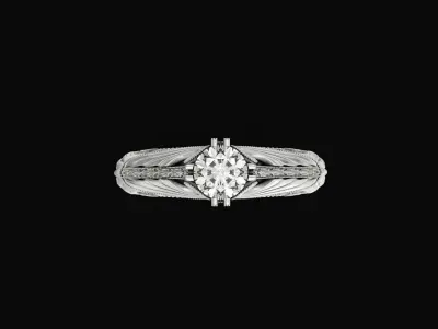 vintage inspired engagement ring 896 3D print model