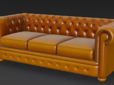 Classic Chesterfield Sofa 3D Model 3D model