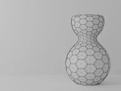Decorative Hexagon Vase 3D model