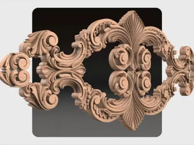 Carved decor ornament for cnc 31 3D model